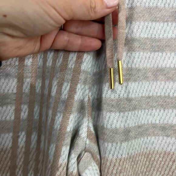 Elie Tahari XS Knit Lounge Pants Neutral Birdseye Plaid Wide Leg Soft Comfy Chic - Picture 4 of 11